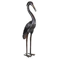 Design Toscano 39" Heron Head High Cast Bronze Garden Statue