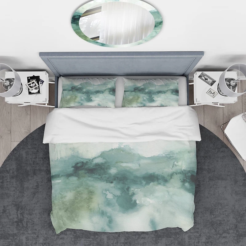 Designart 'Lost into the Blue' Geometric Bedding Set