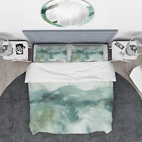 Designart 'Lost into the Blue' Geometric Bedding Set