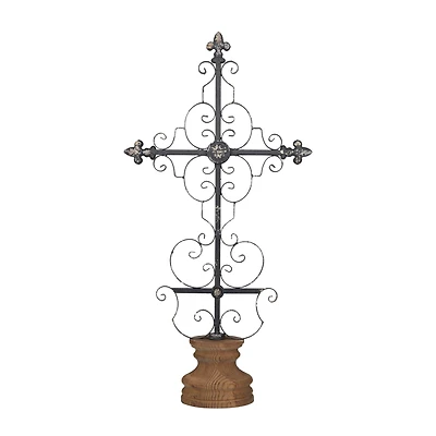 28" Black Iron French Country Crosses