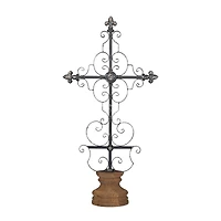 28" Black Iron French Country Crosses