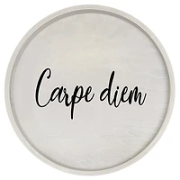 Elegant Designs™ 13.8" Round Carpe Diem Serving Tray with Handles