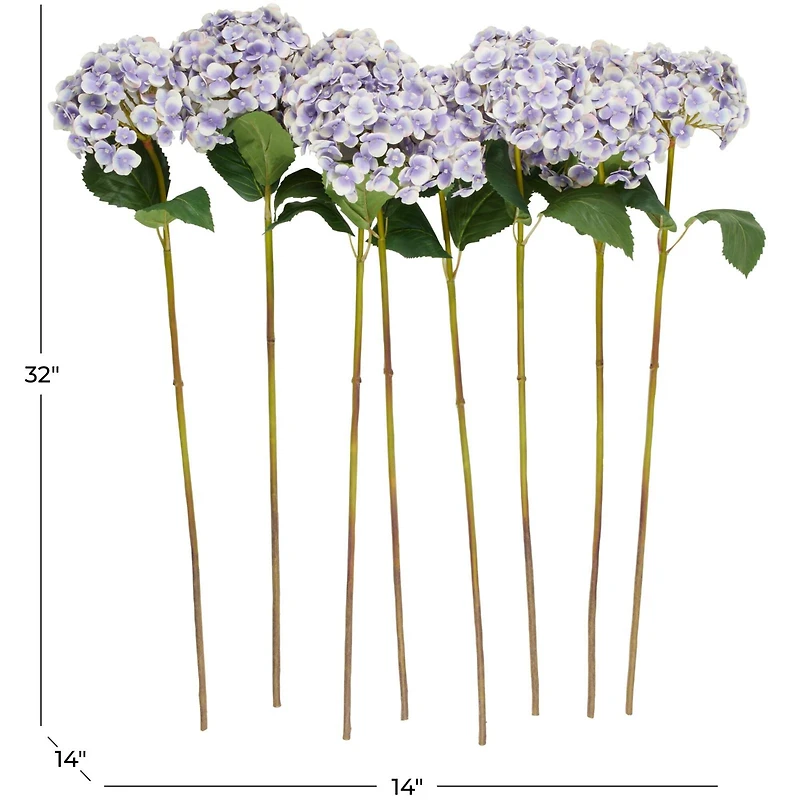 32" Purple Hydrangea Artificial Flower Stem, 8ct.