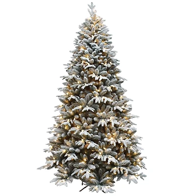 7.5ft. Pre-Lit Flocked Artificial Christmas Tree, Multicolor Lights