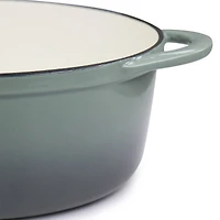 MegaChef 7qt. Gray Oval Enameled Cast Iron Casserole