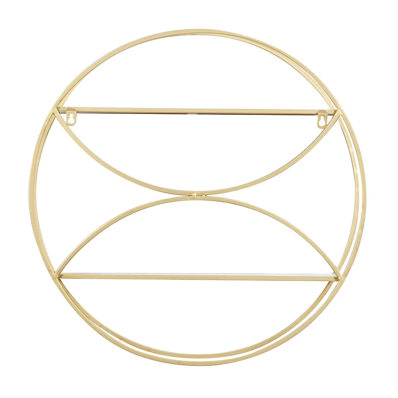 CosmoLiving by Cosmopolitan Gold Metal Contemporary Wall Shelf, 22" x 22" x 7"