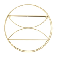 CosmoLiving by Cosmopolitan Gold Metal Contemporary Wall Shelf, 22" x 22" x 7"