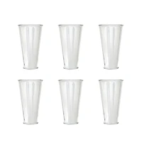 Hello Honey® 6" Clear Round Glass Drinking Glasses with Debossed Rim & Base, 6ct.