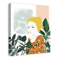 Lady in the Leaves Canvas Wall Art