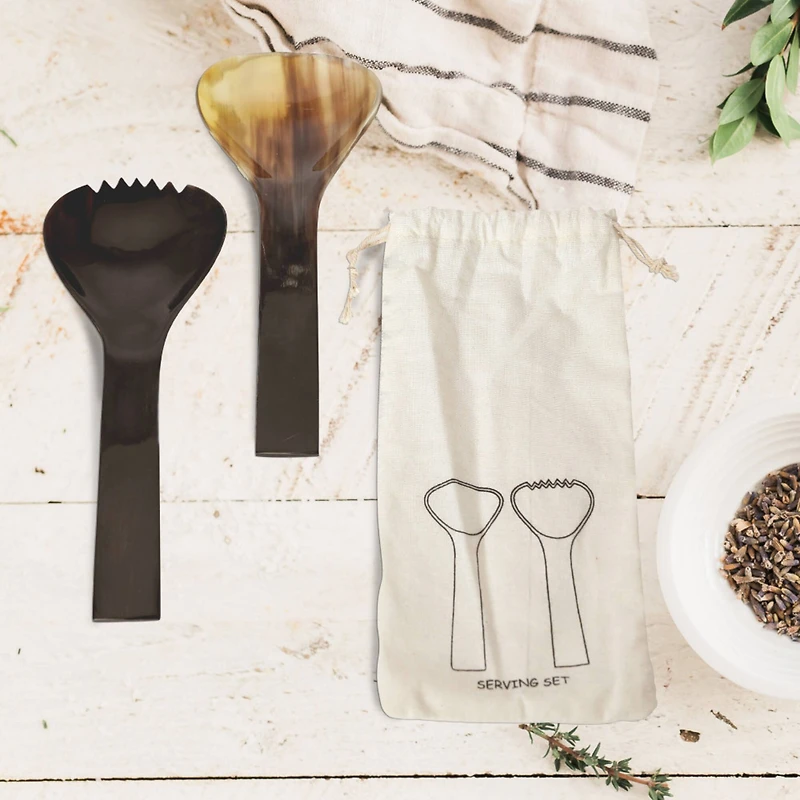 Hello Honey® Horn Salad Servers Set