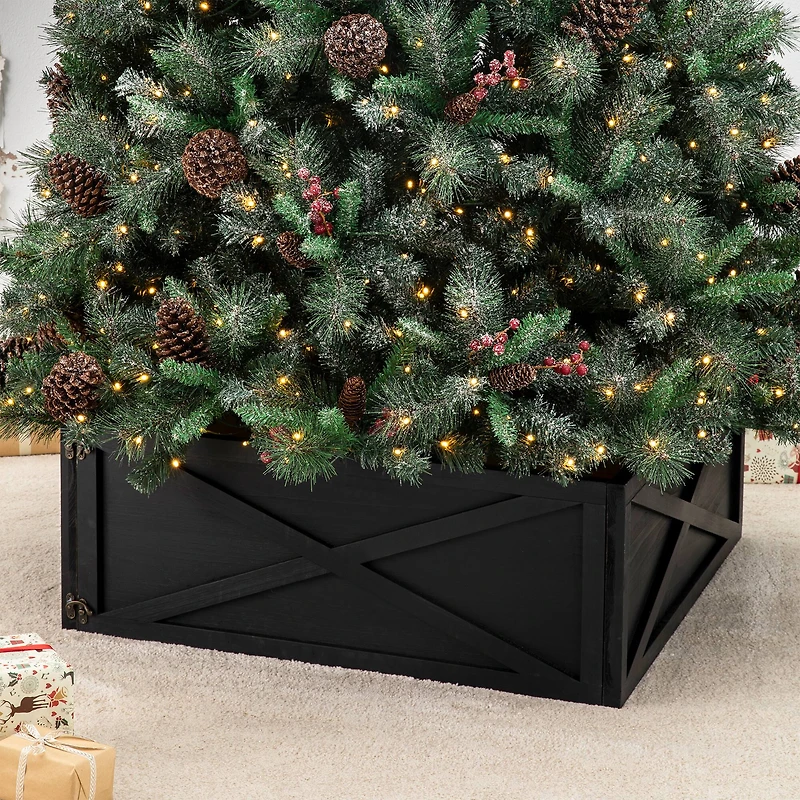 Glitzhome® 32" Black Wooden Tree Collar