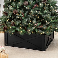 Glitzhome® 32" Black Wooden Tree Collar