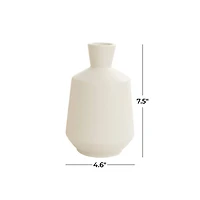7.5" Cream Ceramic Minimalistic Vase