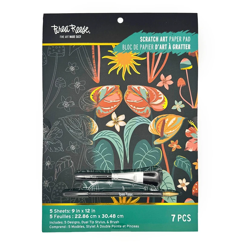 Brea Reese™ 9" x 12" Boho Palms Scratch Art Paper Pad