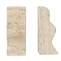 Hello Honey® 6" Natural Travertine Wave Bookends Set