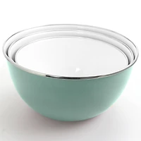 Gibson Home® Plaza Cafe Sky Blue 3-Piece Stackable Nesting Mixing Bowl Set with Lids