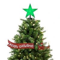 Mr. Christmas Animated Grinch Sleigh Tree Topper with Banner 