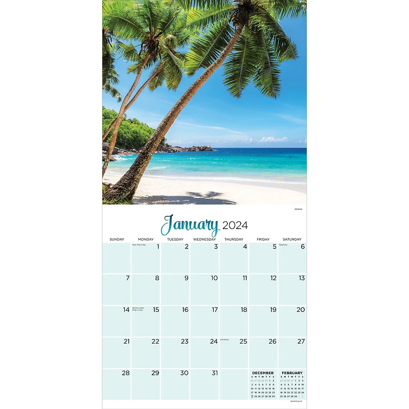 TF Publishing 2024 Tropical Beaches Wall Calendar