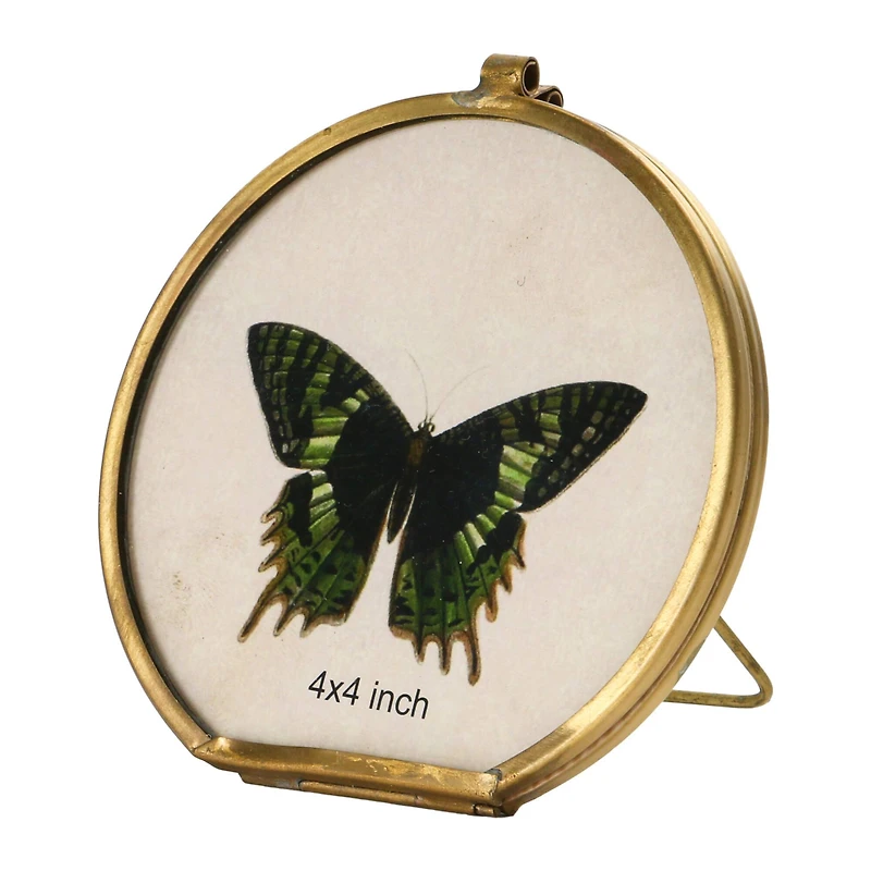 Hello Honey® Brass & Glass 3.5" x 3.5" Photo Frame