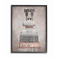 Stupell Industries Luxury Fashion Book Stack & Black Heels Wall Art in Black Frame