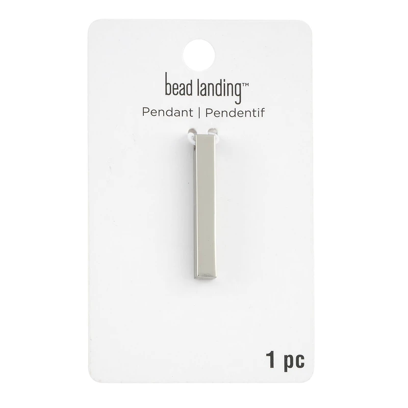 Silver Metal Bar Pendant by Bead Landing™