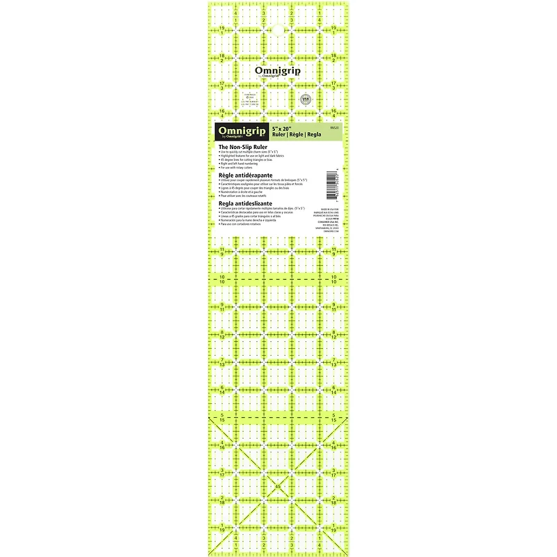 Omnigrip® by Omnigrid® 5" x 20" Non-Slip Rectangle Quilting Ruler