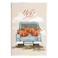 Stupell Industries Hello Fall Seasonal Autumn Pumpkins Wall Plaque Art