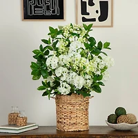 2.5ft. Artificial Mixed Flower Arrangement in Hyacinth Weave Basket