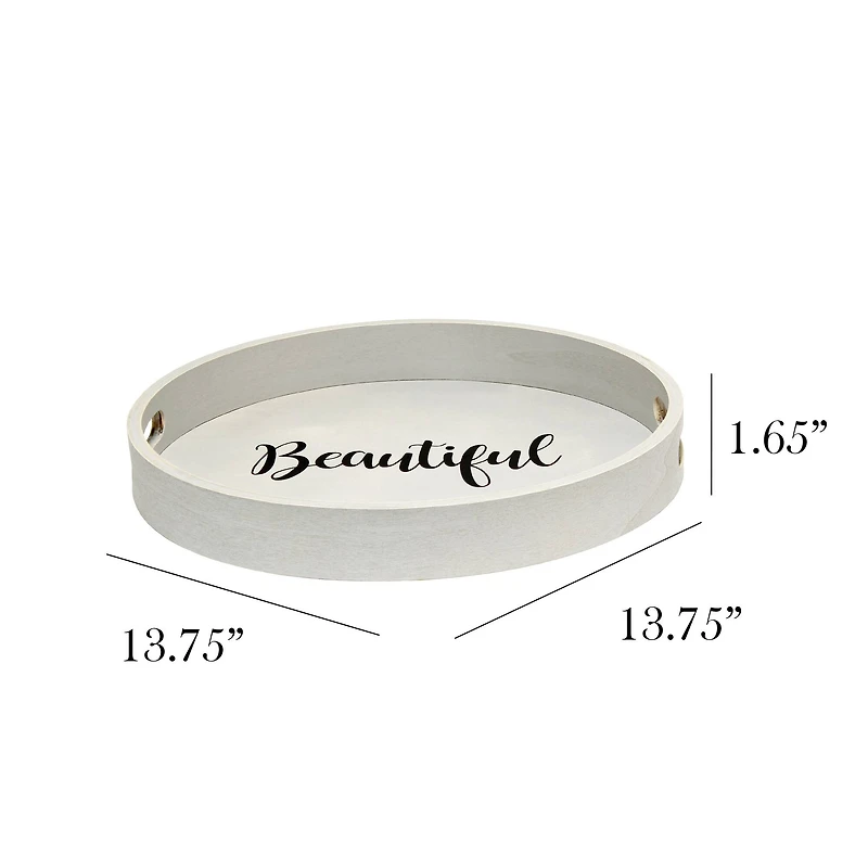 Elegant Designs™ 13.8" Round Beautiful Serving Tray with Handles