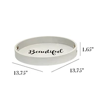 Elegant Designs™ 13.8" Round Beautiful Serving Tray with Handles