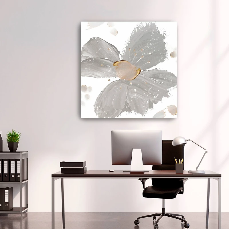 Contemporary Floral Gray II Canvas Giclee