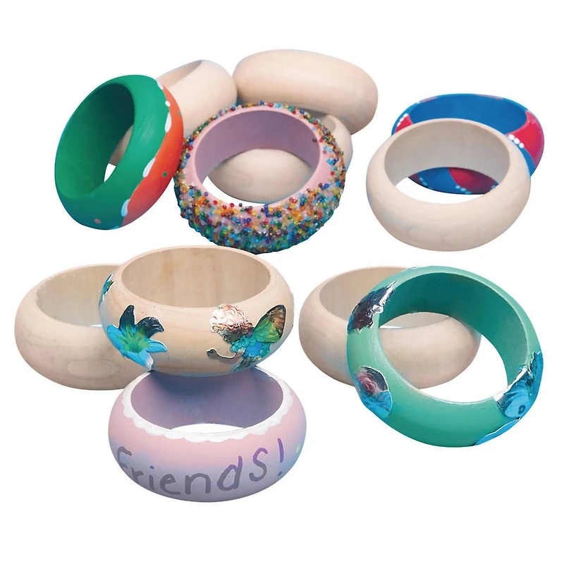 S&S® Worldwide 2.5" Wood Bangle Bracelets, 12ct.