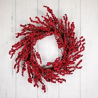 22" Red & Brown Berry Christmas Wreath