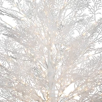 5ft. Pre-Lit White Floral Artificial Christmas Tree, Warm White LED Lights