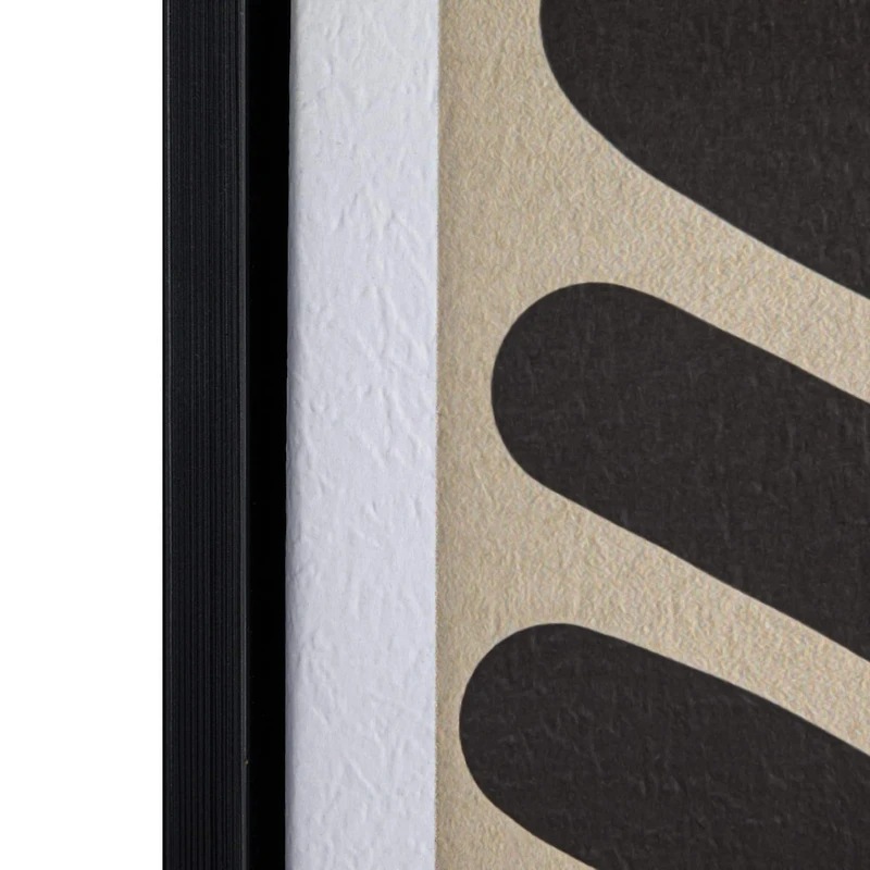 Hello Honey® 36.5" Black & Cream Abstract Lines Framed Wall Decoration