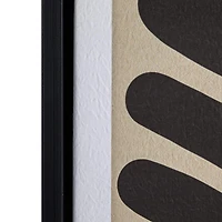 Hello Honey® 36.5" Black & Cream Abstract Lines Framed Wall Decoration
