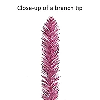 7ft. Pre-Lit Pink Tinsel Artificial Christmas Tree, Clear Lights