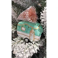 Wizardi 8.27" x 11.81" Glass Retro Camper Christmas Ornament, 1pc.