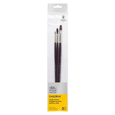 Winsor & Newton® Galeria® 3 Piece Long Handle Brush Set No. 2