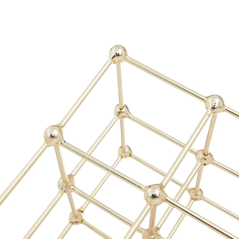 Gold Marble Modern Sculpture, 12" x 9" x 9"