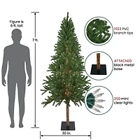 7ft. Pre-Lit Alpine Artificial Christmas Tree, Clear Lights