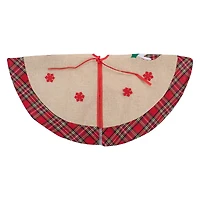 48" Christmas Puddings Burlap Plaid Tree Skirt