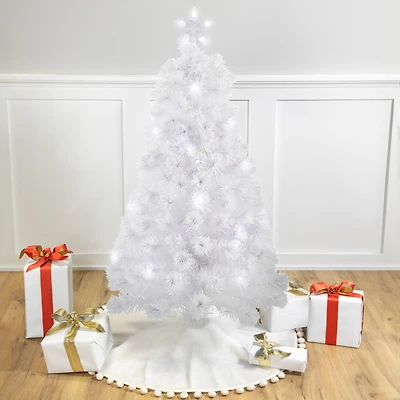 4ft. Pre-Lit LED Color Changing Fiber Optic White Artificial Christmas Tree