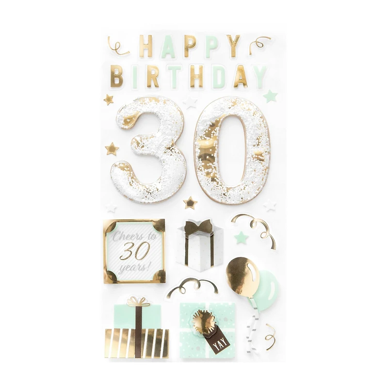 30th Birthday Dimensional Stickers by Recollections™