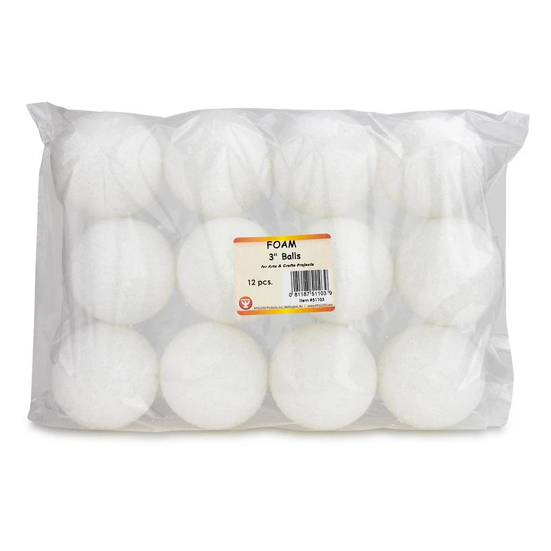 Hygloss® 3" Craft Foam Balls, 12ct.