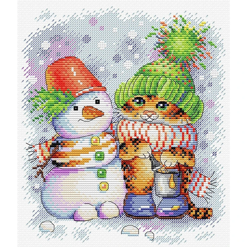 Mp Studia Striped Winter Counted Cross Stitch Kit