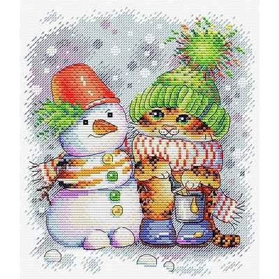 Mp Studia Striped Winter Counted Cross Stitch Kit