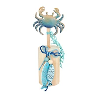 11" Blue Ceramic Sea Life Ombre Sculpture Set
