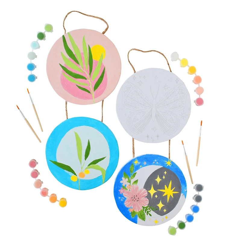 Art 101 Plants & Moth Paintable Canvas Wall Art Kits