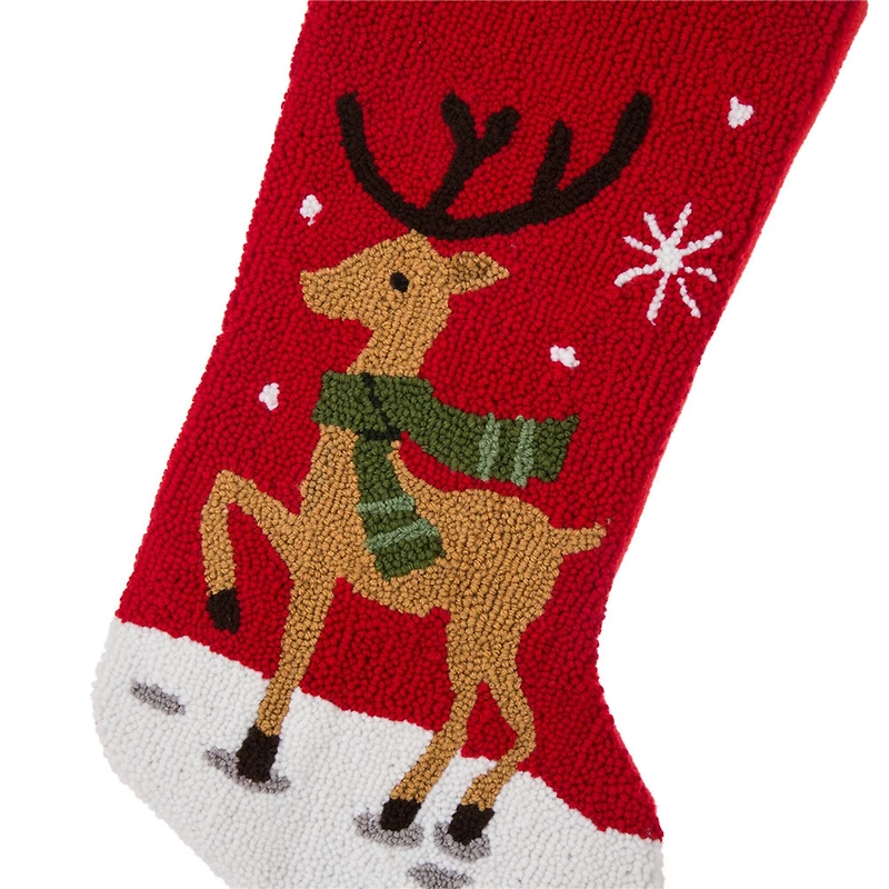 Glitzhome® 19" Reindeer Hooked Stocking